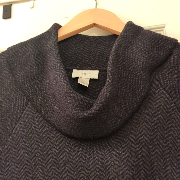 Loft Outlet Sweater Cape Cowl neck Size XS/S Charcoal Gray - Picture 5 of 5